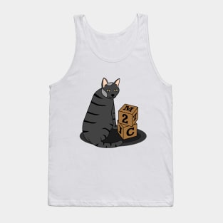 Cat with Cubes Tank Top